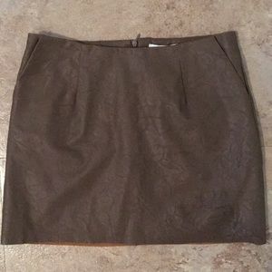 Bar III Faux brown leather mini skirt